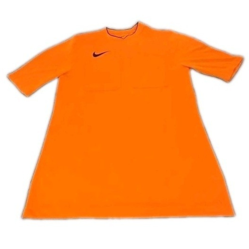 Nike Soccer Referee Shirt Men's Medium Orange‎ Dri-FIT Strike Slim Fit Pockets
